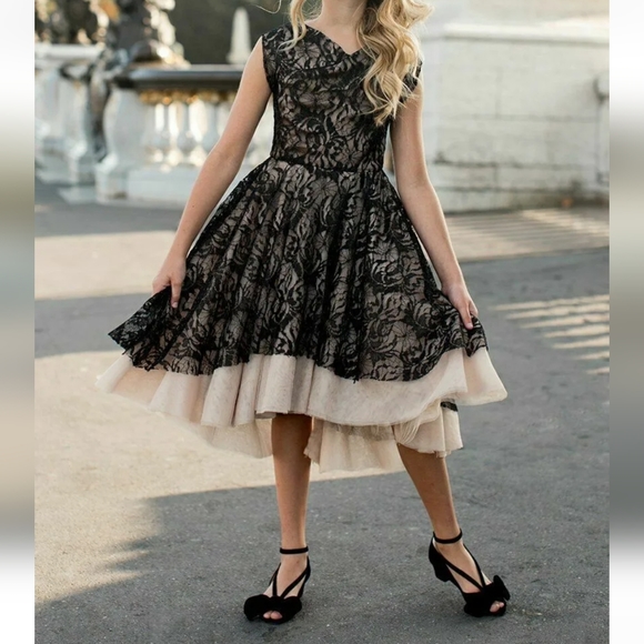 **SOLD** Joyfolie Mia Joy Girls Evalina Lace Dress Size 12 Large - Picture 3 of 9